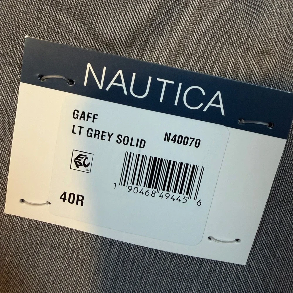 Nautica Mens Gaff Modern Fit 2-Piece Suit Light Grey Active Bi-Stretch 40R W34